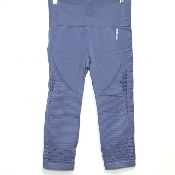 Gymshark Energy Seamless Perforated Cropped High Rise Leggings Medium - Picture 1 of 6